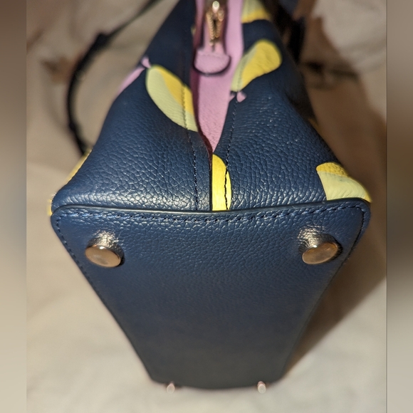 Kate Spade Margaux Medium Satchel Bag Blue Lemon Zest Satchel Purse EUC - Picture 5 of 10